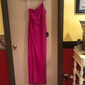 Lulus hot pink one shoulder dress